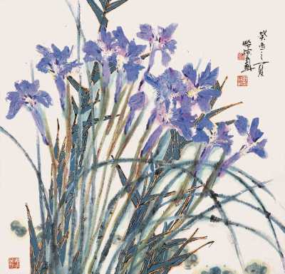 郭怡孮 癸酉（1993）年作 花卉 镜心